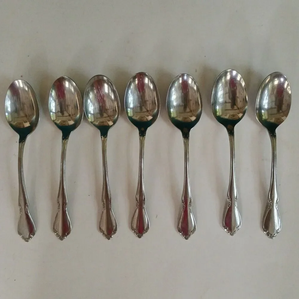 Oneida CHATEAU Soup Spoons Lot of 7 Oneidacraft Deluxe Stainless